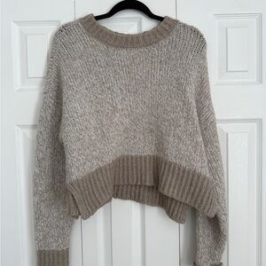 Garage Taupe Knit Crew Neck Sweater
